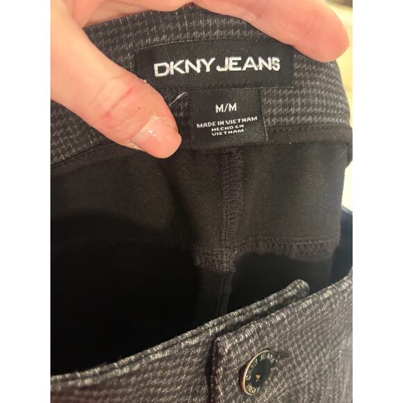 DKNY Jeans Ladies Ponte Pants Stretch, Color Grey Houndstooth, Size M 6-10 - Picture 2 of 4